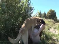 Outdoor dog sex with kinky lady